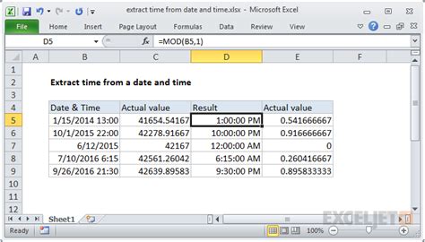 Extract Date from Date and Time in Excel