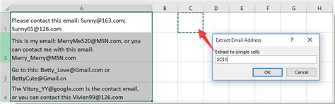 Extract Email Addresses using Excel Add-ins