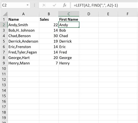 Extract First Name using Power Pivot