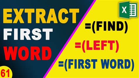 Extract First Word Using LEFT and FIND Functions