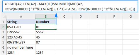 Extract Numbers from Text Using SUBSTITUTE and VALUE Functions