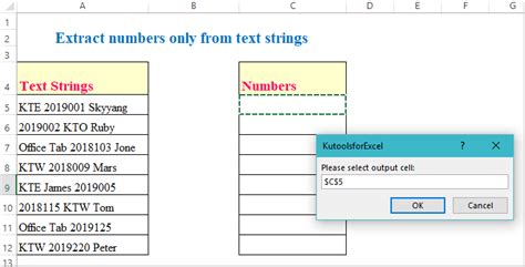 Extract Numbers from Text using Add-ins