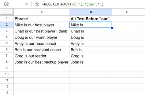 Extract Text Before Character in Google Sheets