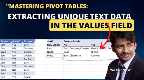 Extract Unique Values using Pivot Table