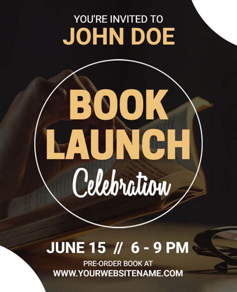 Eye-catching book launch flyer template