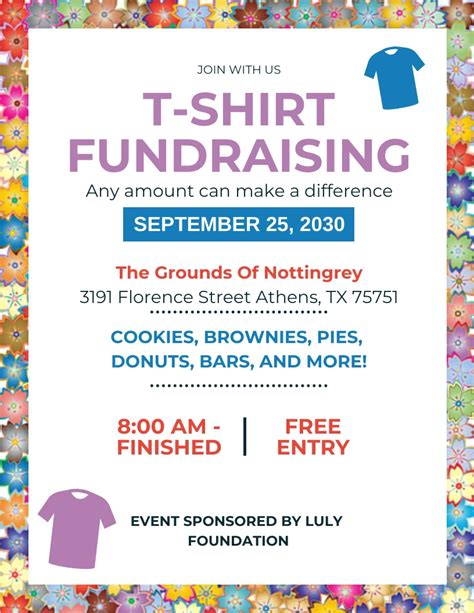 Eye-catching t-shirt fundraiser template