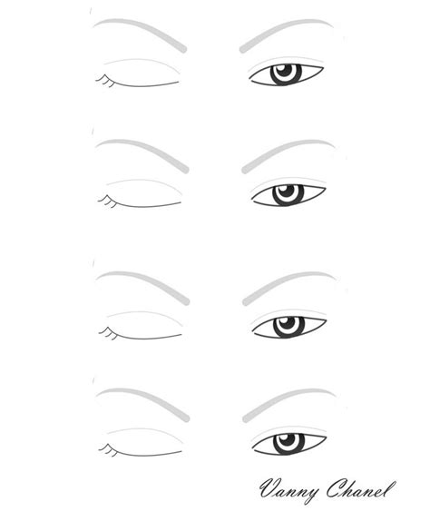 A selection of blank eye makeup templates on a computer screen