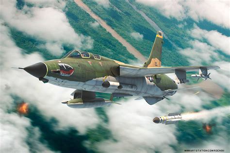 F-105 Wild Weasel in flight with other aircraft