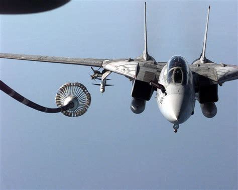 F-14 Tomcat being refueled in mid-air