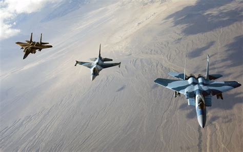 F-15 Eagle and F-16 Fighting Falcon