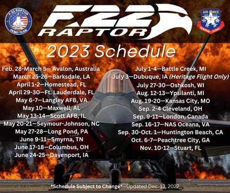 F-22 Demo Schedule 2023