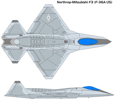 The F-36 fighter jet has a unique design that incorporates advanced stealth technology.