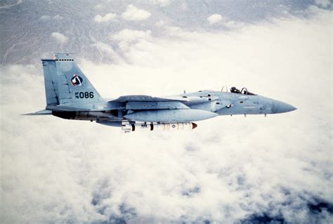 An F-15A Eagle carrying an ASM-135 ASAT missile