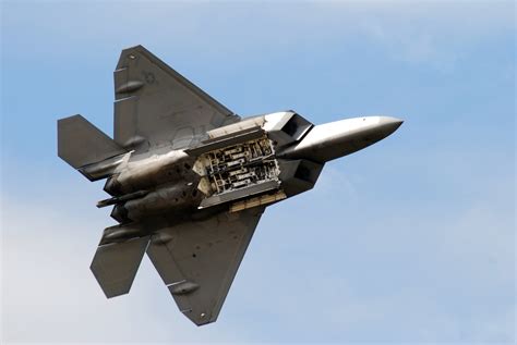 F-22 Raptor engaging in a mock dogfight