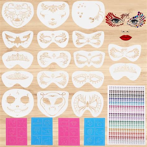 Face paint stencils templates for special occasions