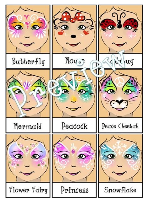 Face painting templates tips