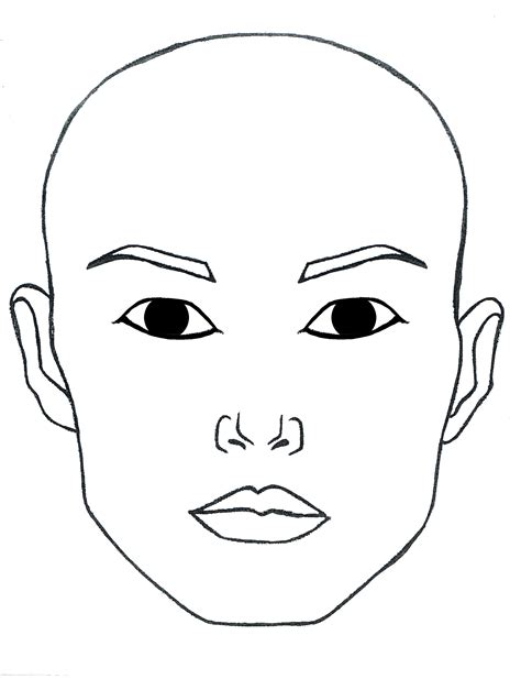 Three-Quarter Face Template PNG Download