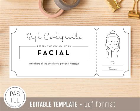 Facial Gift Certificate Template