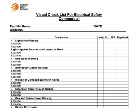 Facilities Maintenance Checklist Template Excel Format