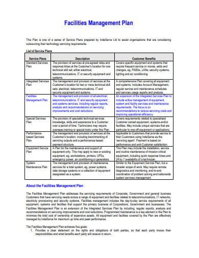 Facilities Management Plan