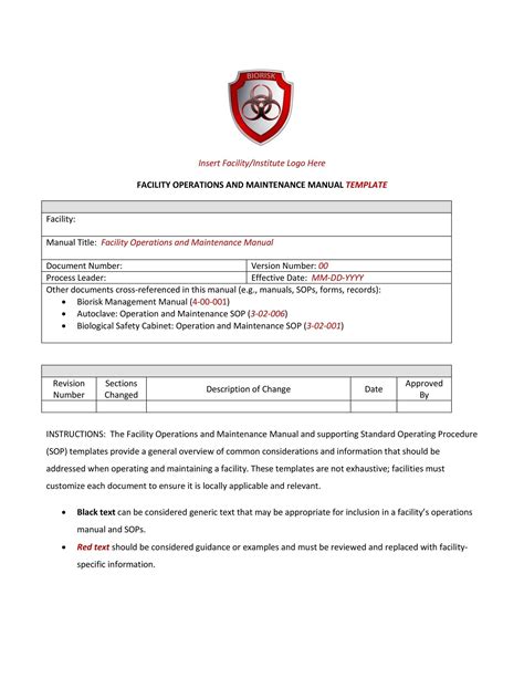 Facility O&M Manual Template