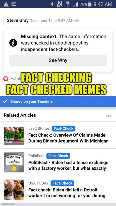 Example of a fact-check meme template using humor and irony