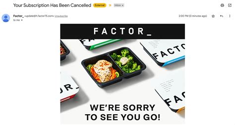 Cancel Factor 75 Subscription Confirmation