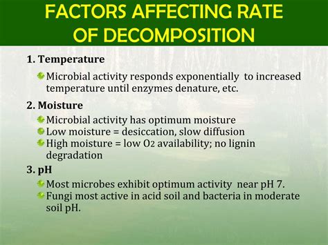 Factors Affecting Decomposition