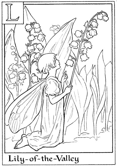 Fairy and flowers coloring page