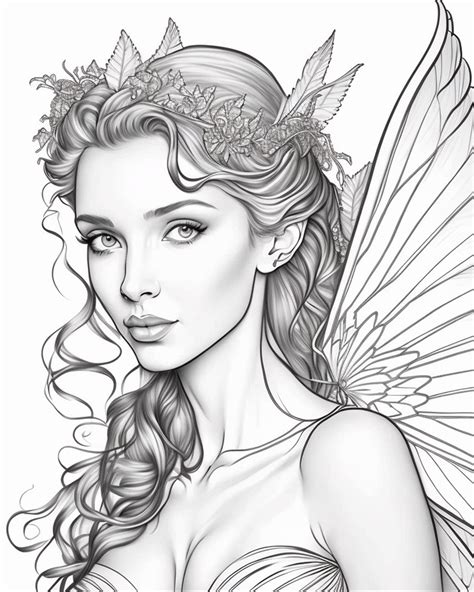 Fairy coloring pages for adults