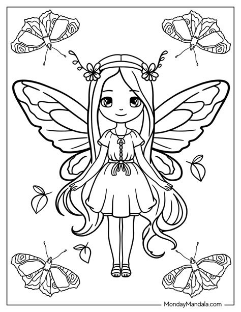 Fairy coloring pages for kids pdf