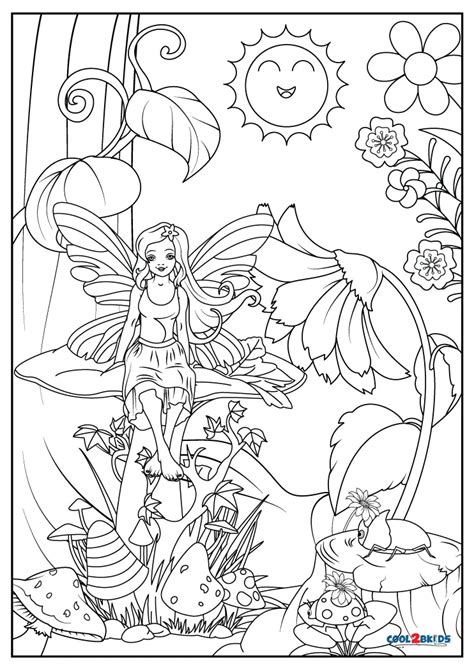 Fairy garden coloring pages