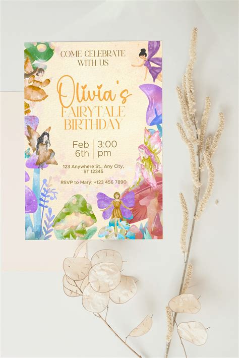 A fairy godmother invitation template with a luxurious design