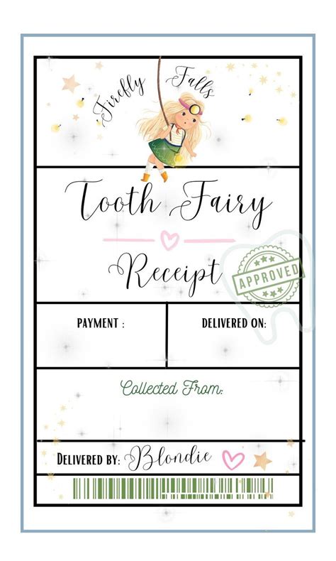 Fairy-Themed Tooth Fairy Receipt Template