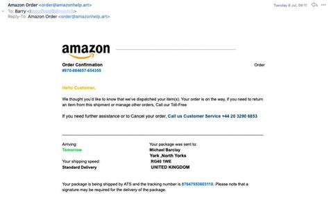 Fake Amazon Email 10