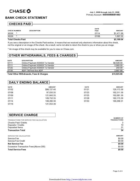 Fake bank statement templates