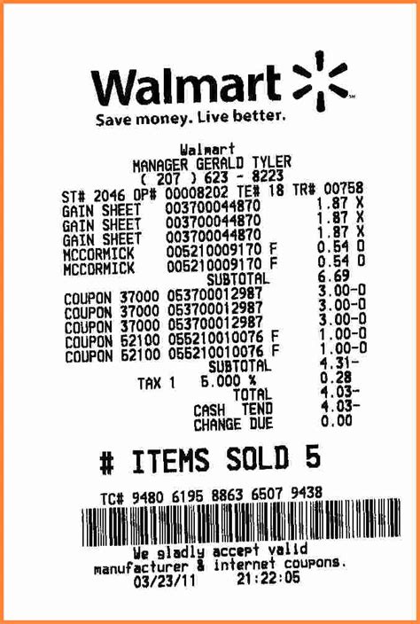 Fake Best Buy Receipt Template Example 2