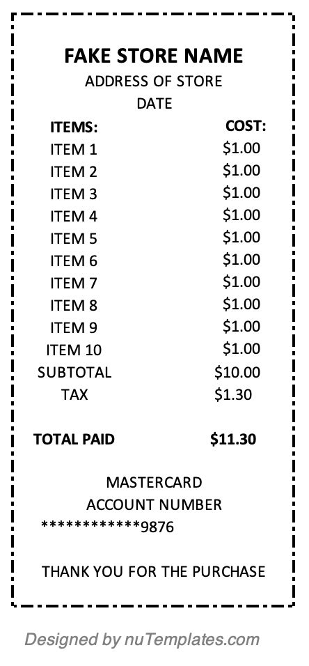 Fake Best Buy Receipt Template Example