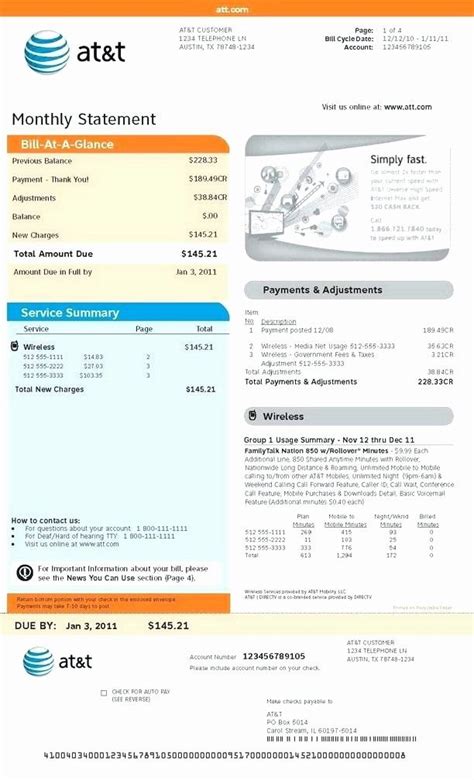 Fake Cell Phone Bill Template Format