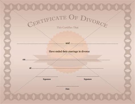 Fake Divorce Certificate Template