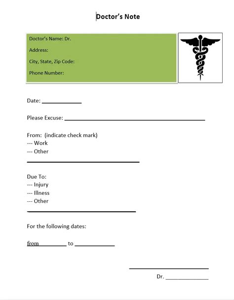 Fake Doctor Note Template 8