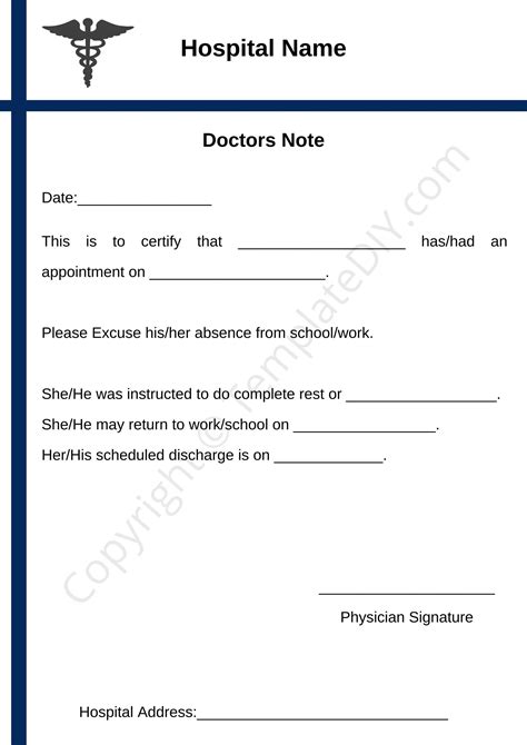 Fake Doctor Note Template for Travel