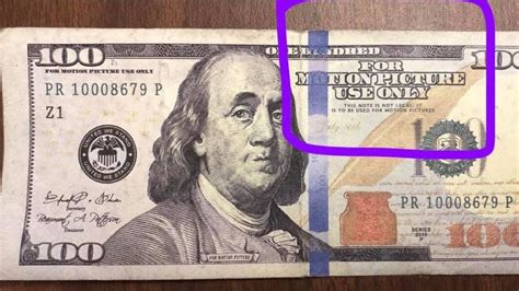 Fake dollar bills for educational purposes