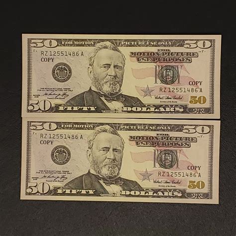 Fake dollar bills for film and theater productions