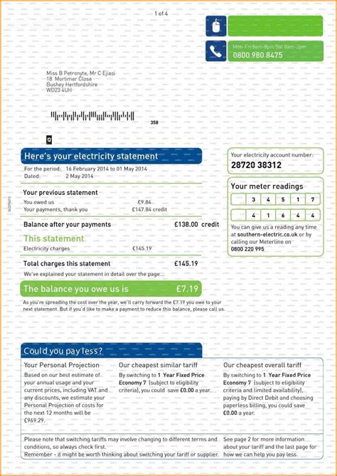 Fake Electricity Bill Template