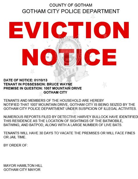 Fake Eviction Notice Template