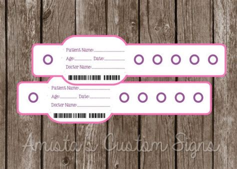 Fake Hospital Bracelet Template