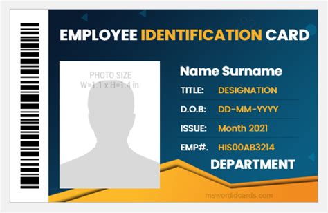 Example of a fake ID template design