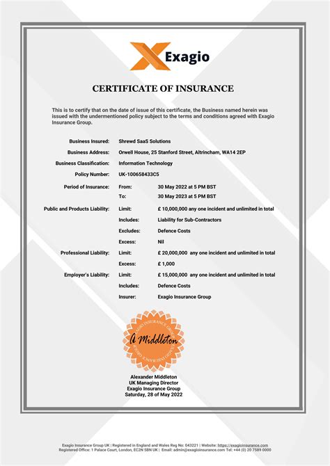 Fake Insurance Certificate Template Composition