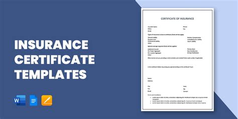 Fake Insurance Certificate Template Example